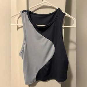 tri colored cropped tank top